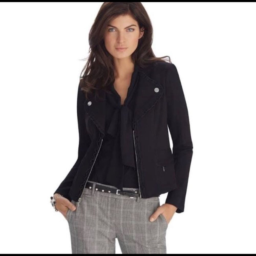 WHBM Black Moto jacket, size 4